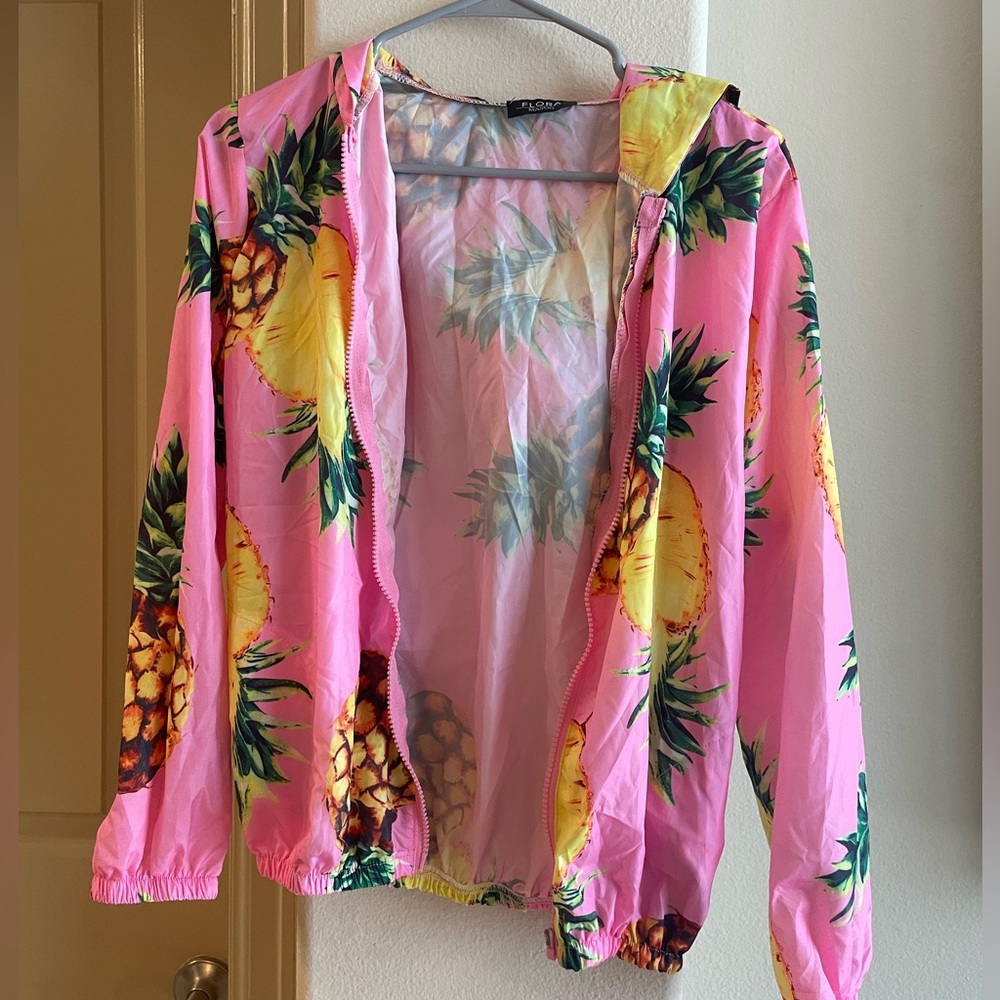 Cute Pineapple 2 piece set. Jacket and shorts. Light windbreaker material.